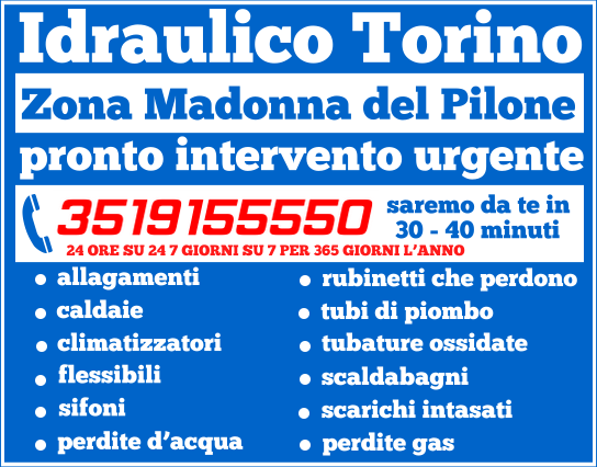 idraulico torino Zona Madonna del Pilone